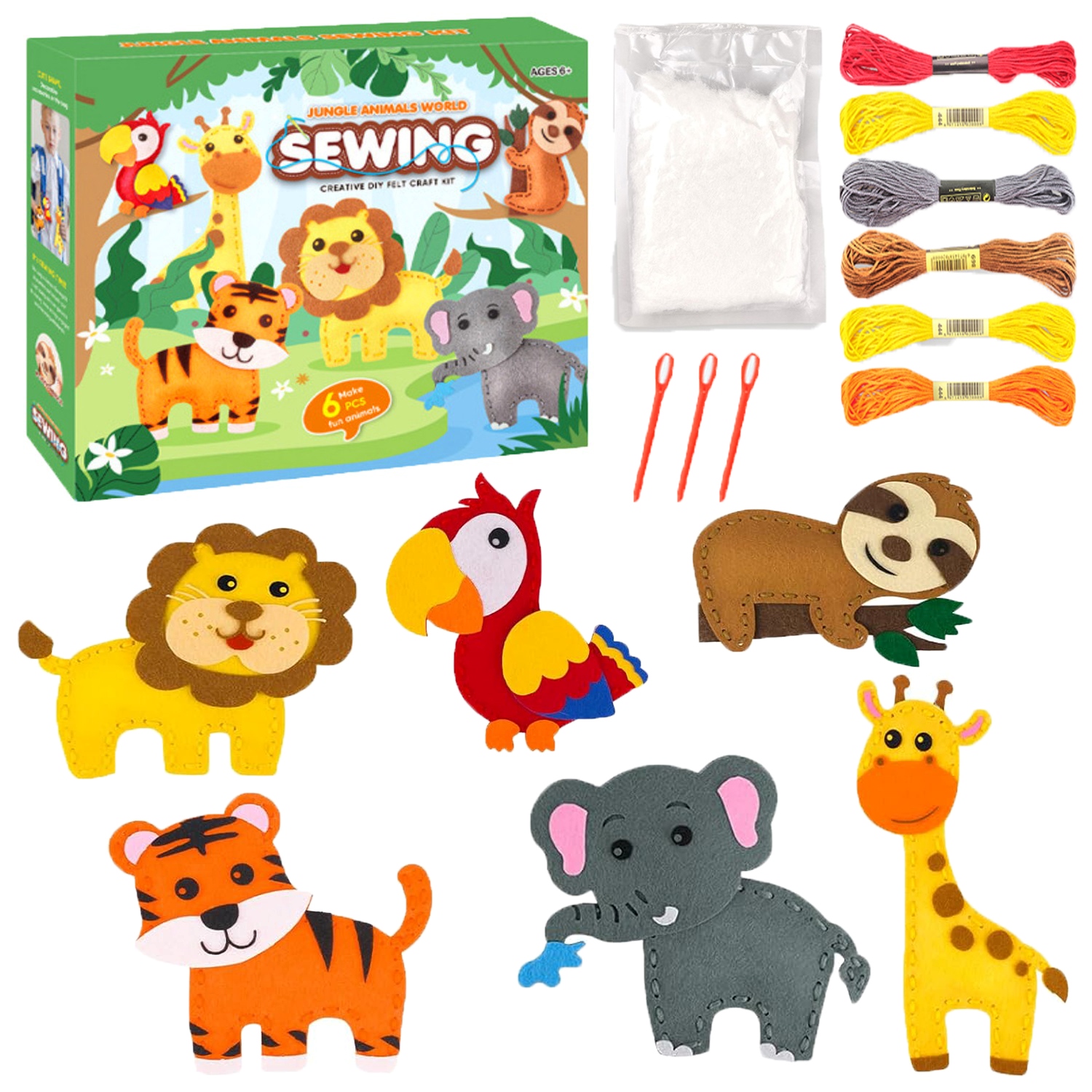 ZESTAW DO SZYCIA WYSZYWANKA 3D ZWIERZĄTKA ZESTAW KREATYWNY