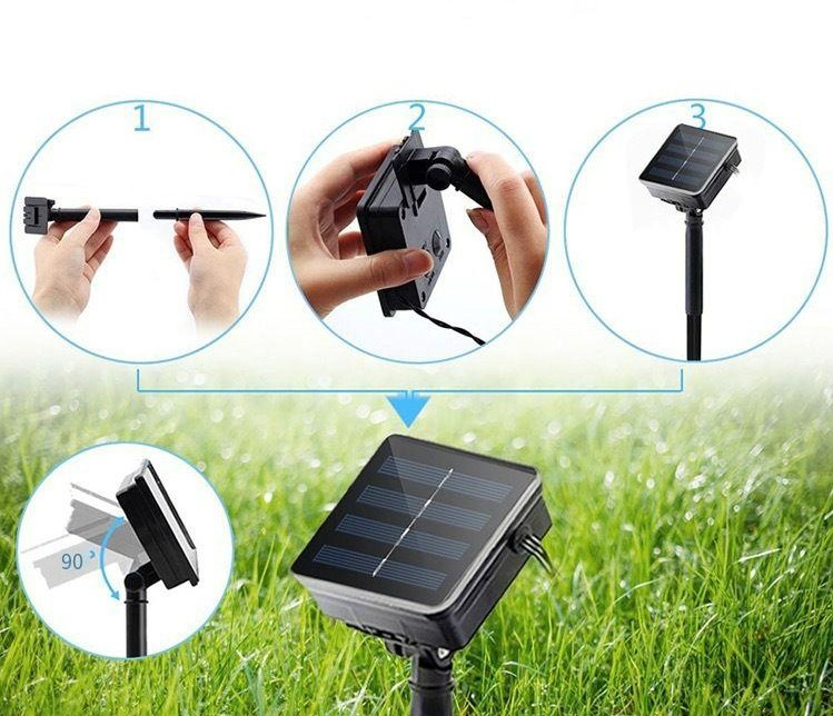 Girlanda Solarna Lampki Ogrodowe Solarne 11M 50LED