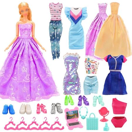 Ubranka dla Lalek Barbie Sukienki Akcesoria Buty Zestaw