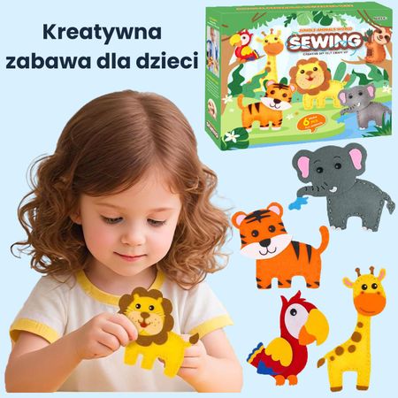 ZESTAW DO SZYCIA WYSZYWANKA 3D ZWIERZĄTKA ZESTAW KREATYWNY